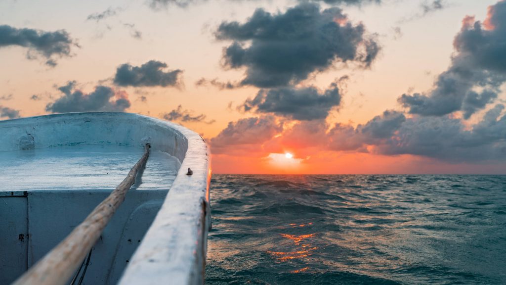 boat on the sunset 