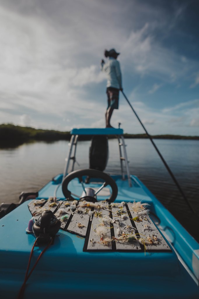 A collection of flies for permit fishing in Belize