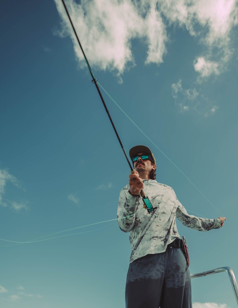 casting towards a school of permit